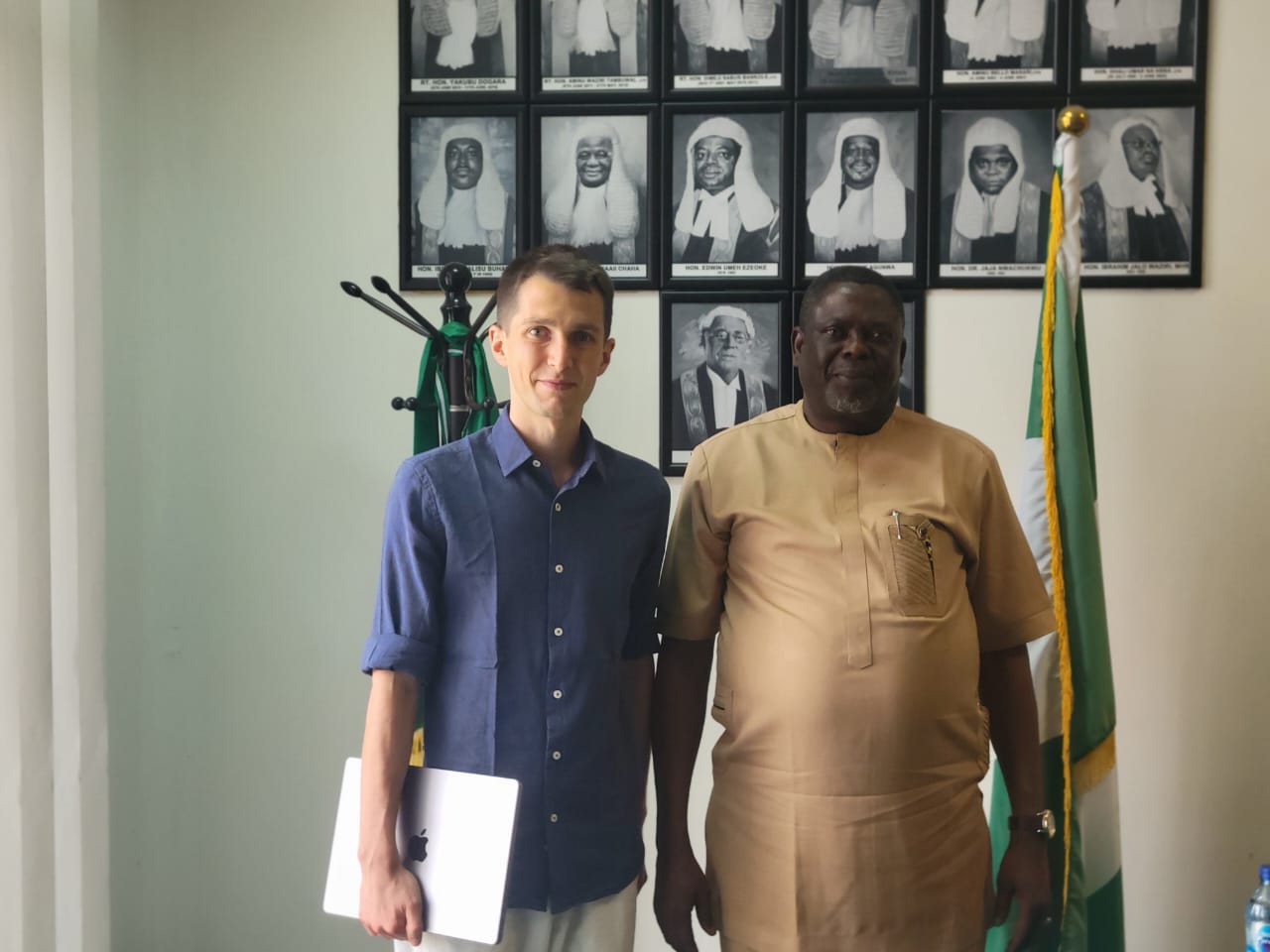 Marco Castradori, accompanied by a representative from Nigeria, 