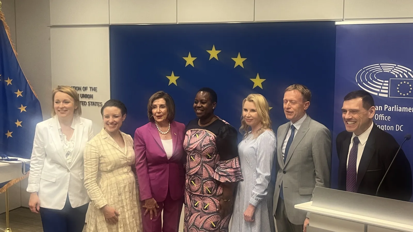 Pelosi and other elected officials at Global Innvoations in Democracy