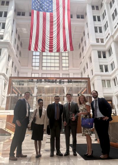 "IDEA Summer Democracy Fellows with IDEA Director Michael Neblo, Senior Fellow Maia Comeau and Program Manager Adam Duffy at the Center for the Study of the Presidency and Congress"