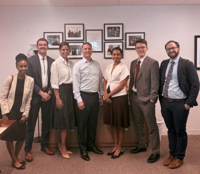 "IDEA Summer Democracy Fellows with Associate Director Amy Lee and Program Manager Adam Duffy, as well as Center for Study of the Presidency and Congress President and CEO Glenn Nye and Erica Ngoenha, Senior Vice President for Programs and External Affairs."