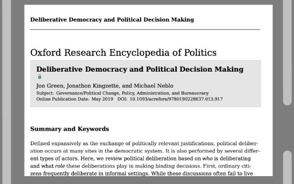 Screenshot of the article 