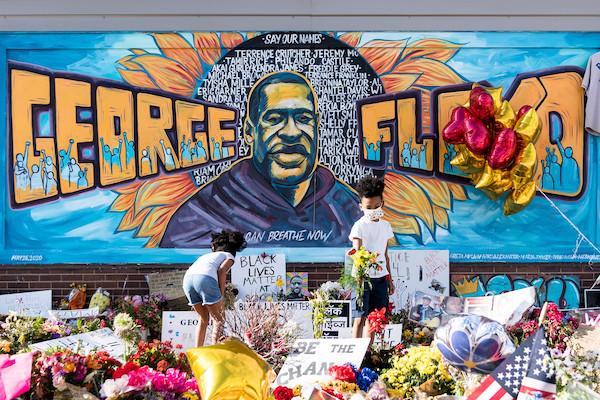 Photo of George Floyd Mural and memorial