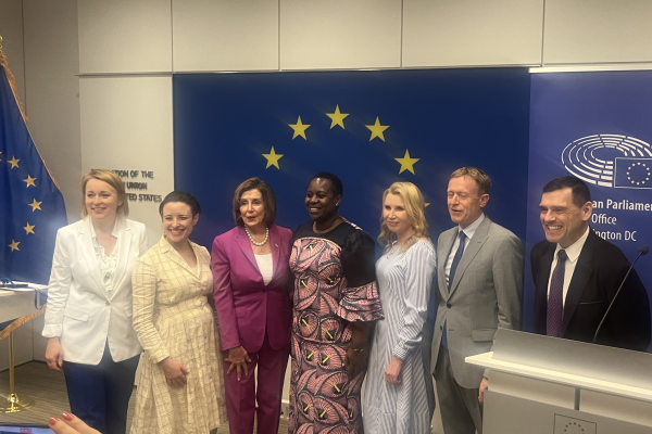 Pelosi and other elected officials at Global Innvoations in Democracy
