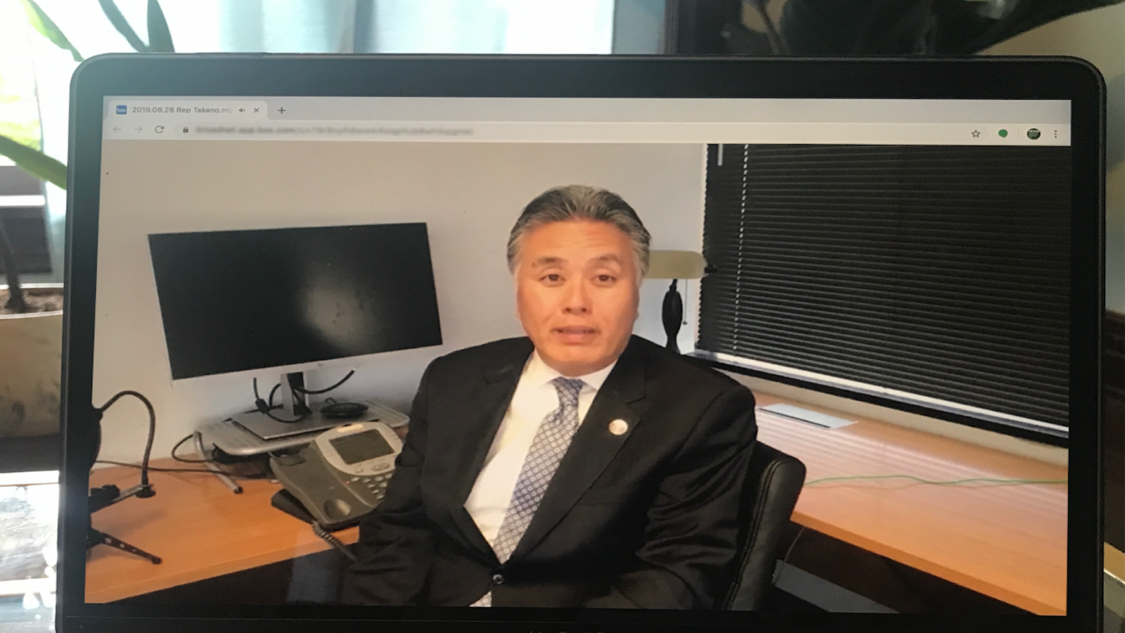 Congressman Takano speaking during an online Town Hall